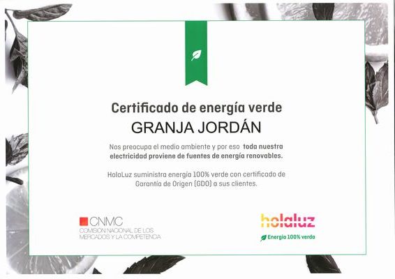 Compromiso de Granja Jordan con las energías renovables